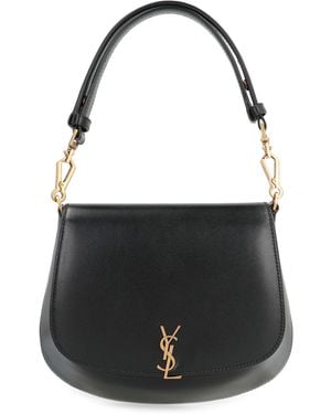 Saint Laurent Voltaire Leather Mini Handbag Calfskin Handbags - Black