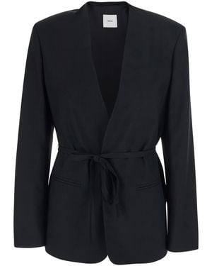 Grifoni Jacket With Front Closure And Side Pockets - Black