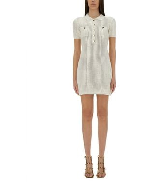 Self-Portrait Sequined Crochet Mini Dress in Natural | Lyst