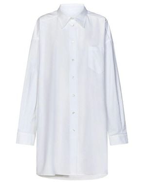 Maison Margiela Long Shirt With Front Button Closure - White