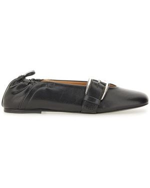 Ganni Ballerina With Buckle Strap - Black