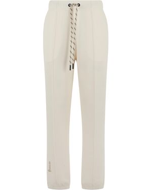 Moncler High-Waisted Track Trousers Polyester Trousers - Natural