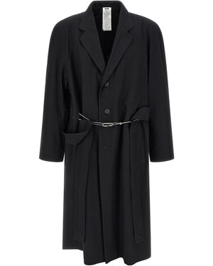 Magliano Raglan Chic Realease Trench Coat Cotton Coats - Black