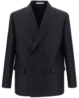 Valentino Wool And Silk Jacket - Blue