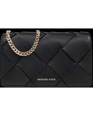 Michael Kors Jet Set Medium Woven Crossbody Bag - Black