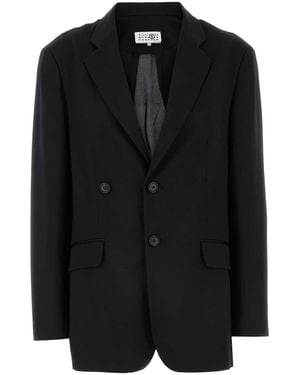 MM6 by Maison Martin Margiela Stretch Polyester Blend Blazer - Black