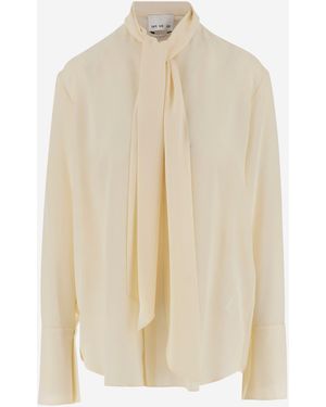 Sa Su Phi Silk Shirt With Bow - Natural