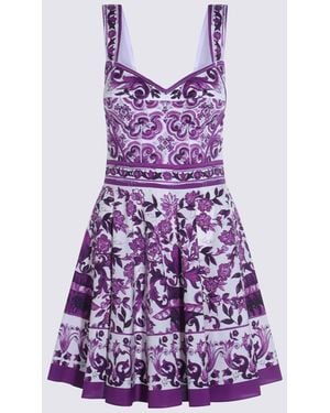 Dolce & Gabbana And Cotton Mini Dress - Purple