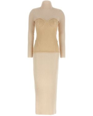 Jean Paul Gaultier Corset Trompe L'Oeil Dress - Natural