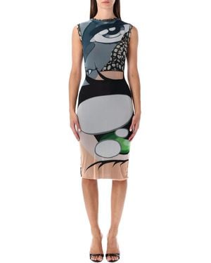 OTTOLINGER Julien Ceccaldi Printed Bodycon Midi Dress - Blue