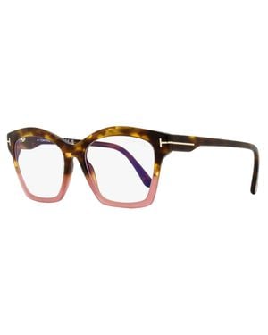 Tom Ford Square Block Eyeglasses Tf5965B 055 Havana- 53Mm Ft5965 Plastic (Acetate) - Black