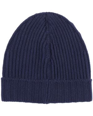 Fay Ribbed Cap Virgin Wool Hat - Blue