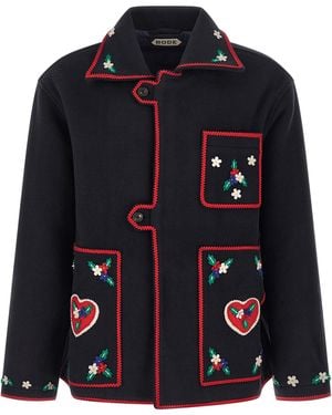 Bode Carroll Jacket Wool Down Jacket, Parka, Casual - Blue