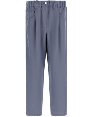 Brunello Cucinelli Viscose Casual Pants - Blue
