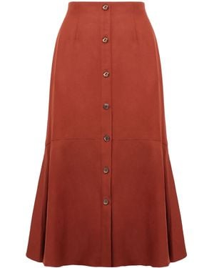 Agnona A-Line Midi Skirt - Red