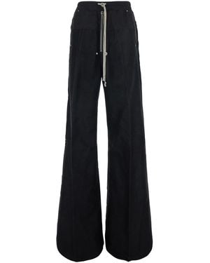 Rick Owens Wide Leg Tech Fabric Trousers - Black