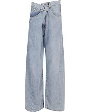 DARKPARK Ines Fold Over Tencel Denim Cotton Jean - Blue