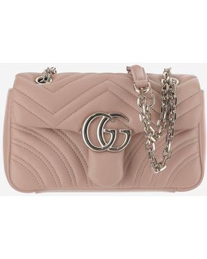 Gucci Shoulder Bag Gg Marmont Small Leather Nappa Hand - Pink