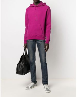 Saint Laurent Rive Gauche Logo Hoodie Clothing Knitwear - Pink