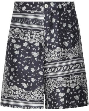 Fendi Printed Silk Shorts - Grey