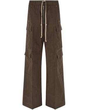 Rick Owens Cotton Cargo Trousers - Brown
