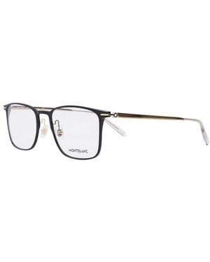 Montblanc Eyeglasses Rectangle Full Rim, - Frame And Clear Demo Lens Mb0193O002 Sunglasses - Metallic