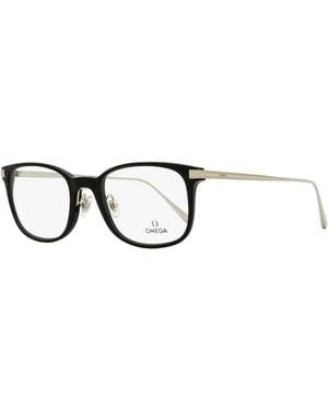 Omega Om5039 Rectangular Eyeglasses 001-Ruthenium 53Mm Plastic (Acetate)/Metal - Black