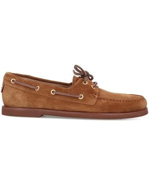 Gianvito Rossi Vandée Boat Shoes Chamois Loafers - Brown
