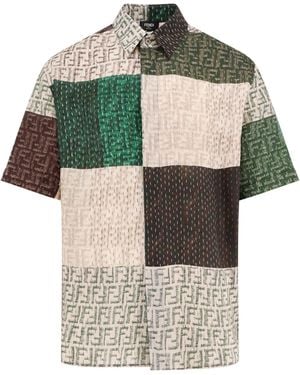 Fendi Linen Shirt With All-Over Ff Print - Multicolor