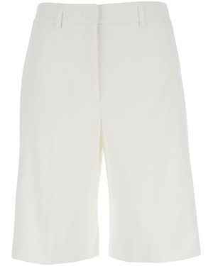 Le Plain Bermuda Shorts With Belt Loops And Two Back Welt Pockets Cotton For - White
