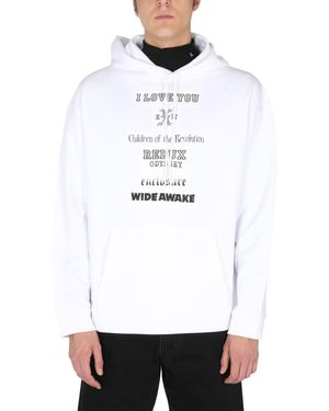 Raf Simons Classic Hoodie With Drawstring For - White