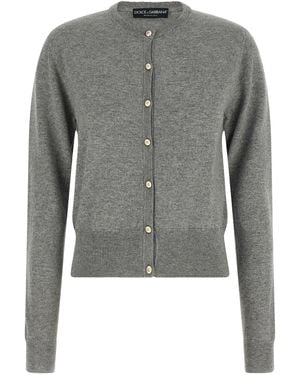Dolce & Gabbana Dolce & Gabbana Logo-Button Cashmere Cardigan - Grey