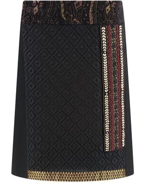 Etro Wool And Silk Skirt - Black