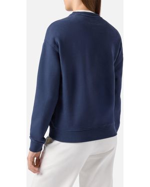 MC2 Saint Barth Stardust Cotton Sweatshirt With St. Barth Sport Club Print - Blue