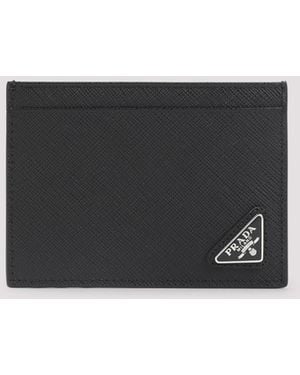 Prada Calf Leather Card Holder Smallleathergoods - Black