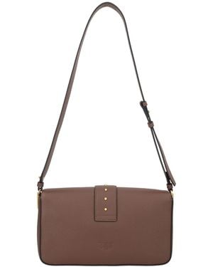 Pinko Love Medium Bag Leather Shoulder - Brown