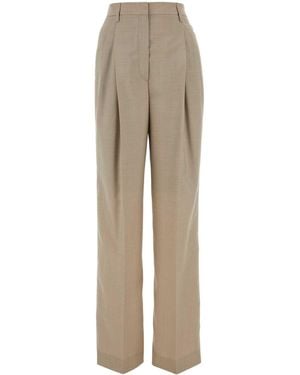 パンツ PRADA Melange Cappuccino Polyester Blend Palazzo Pant Prada Melange Cappuccino Polyester Blend Palazzo Pant in