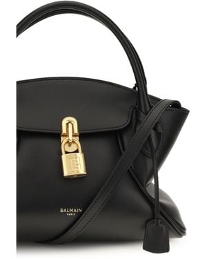 Balmain Handbag Small Pulse Day Calf Leather Shoulder Bags - Black