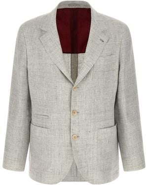 Brunello Cucinelli Linen Blazer Clothing - Gray