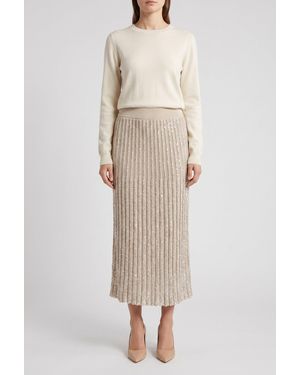 Brunello Cucinelli Light Pleated Skirt - Natural