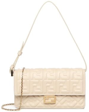 Fendi Ff Jacquard Baguette Wallet - White