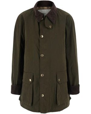 DUNST Hunting Jacket Waxed Cotton Coat - Green