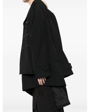 Comme des Garçons Double-Breasted Gabardine Jacket - Black