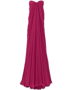 McQueen Draped Maxi Dress - Purple