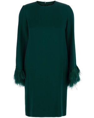 Antonelli Dress Violetta Satin With Feather Trim Acetate - Green