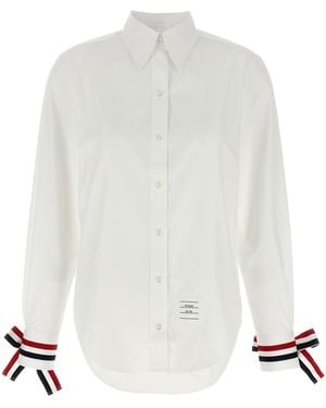 Thom Browne Rwb Tape Cuffs Shirt - White