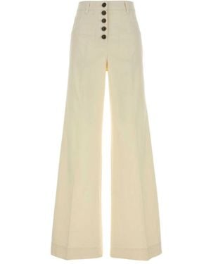 Etro Pegaso-Buttons Flared Jeans - Natural