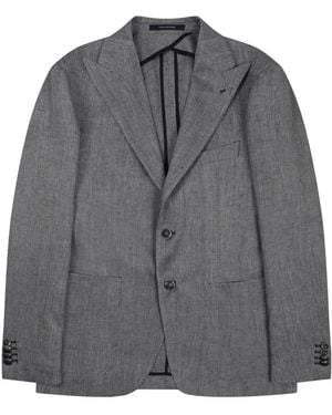 Tagliatore Blazer Montecarlo Linen Jacket - Gray