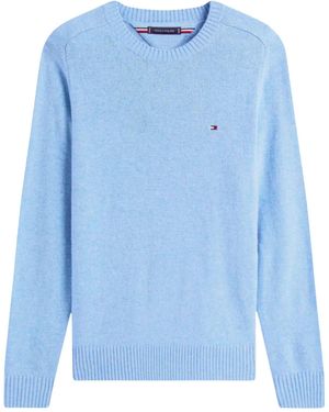 Tommy Hilfiger Crew Neck Sweater With Logo - Blue