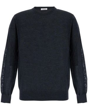 Kangra Crew Neck Ml F.18Gg Merino Sweater Extrafine Wool Tops - Blue